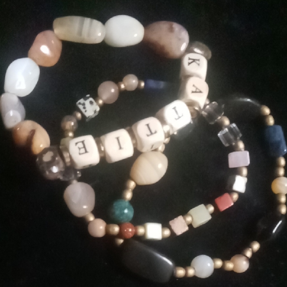 Multicolor National Stones Bracelet Set Name Bracelet Kattie.